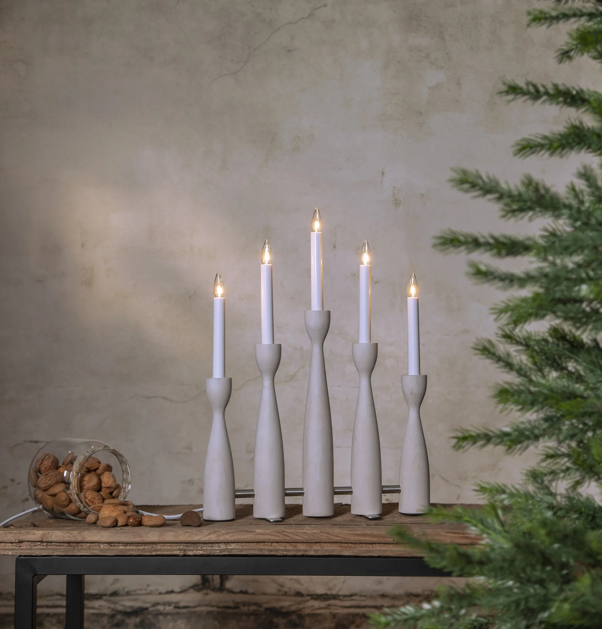 Candelabro de Adviento Midja 2.0, Blanco lacado Star Trading