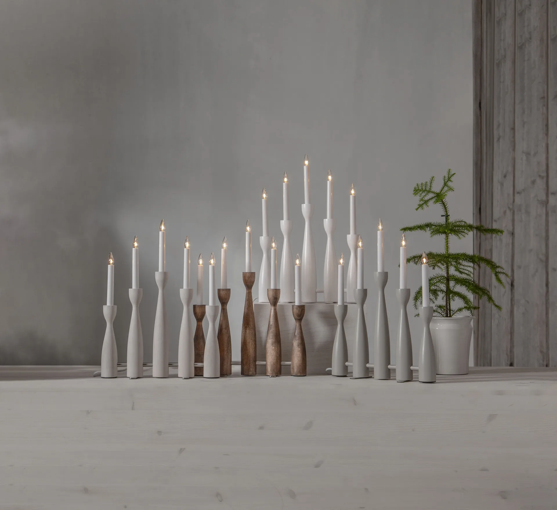 Candelabro de Adviento Midja 2.0, Blanco lacado Star Trading