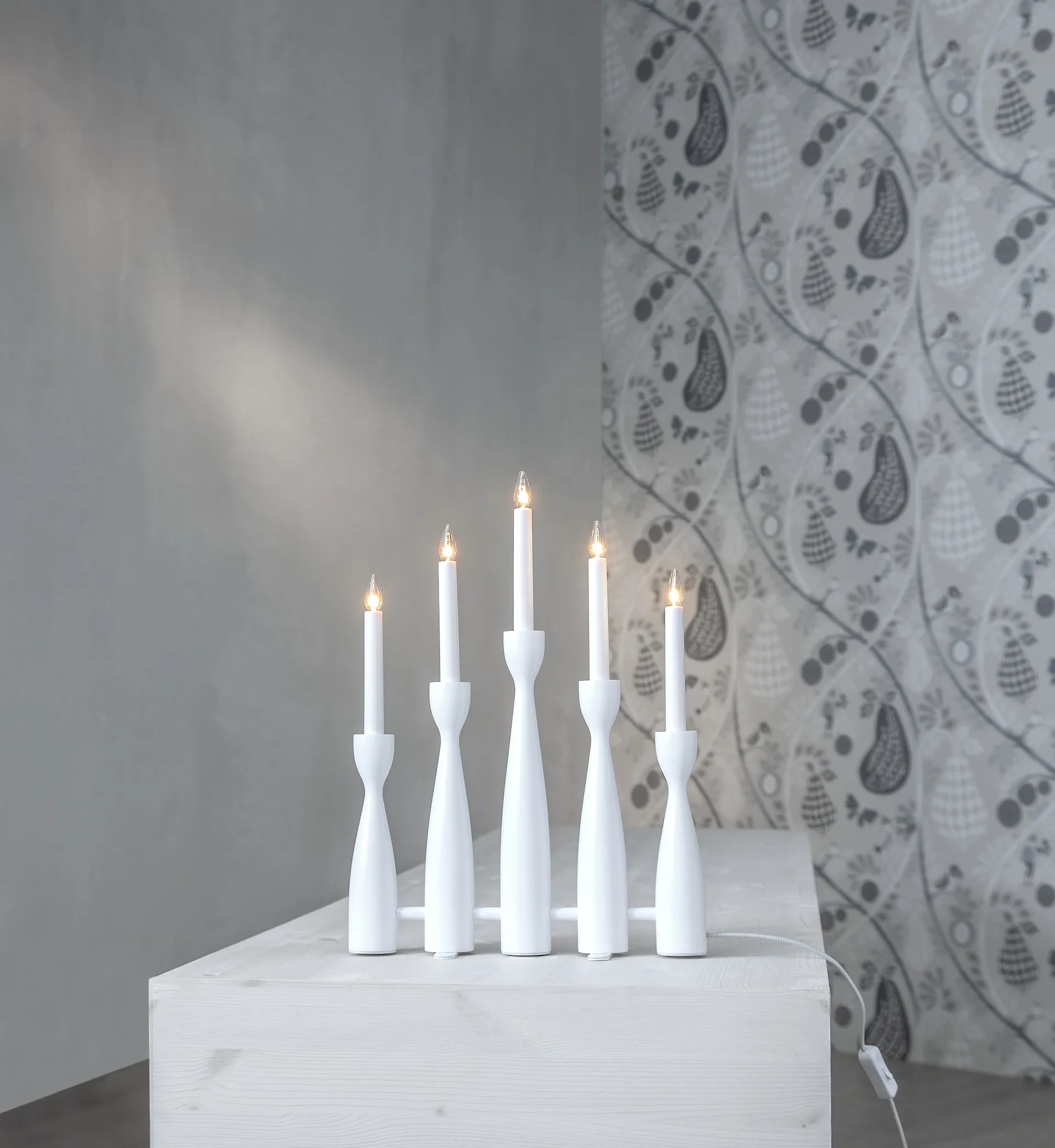 Candelabro de Adviento Midja 2.0, Blanco Star Trading