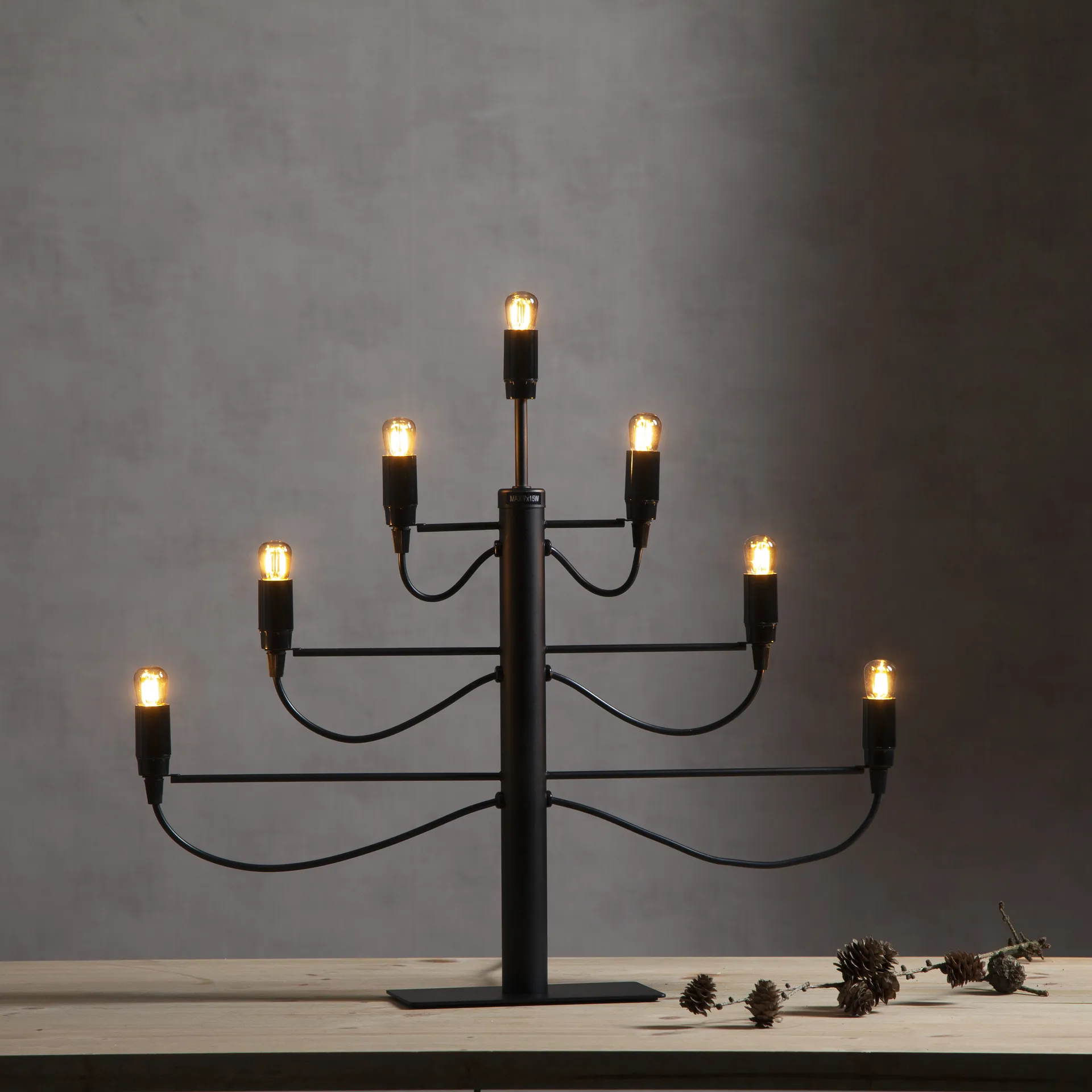 Candelabro de Adviento Milano, negro Star Trading