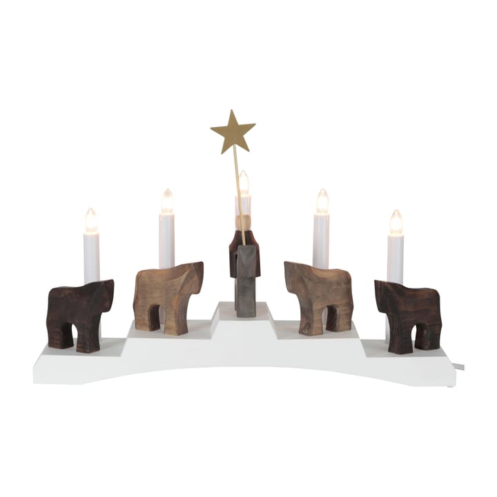 Candelabro de adviento Staffans fålar 5 lámparas - blanco - Star Trading