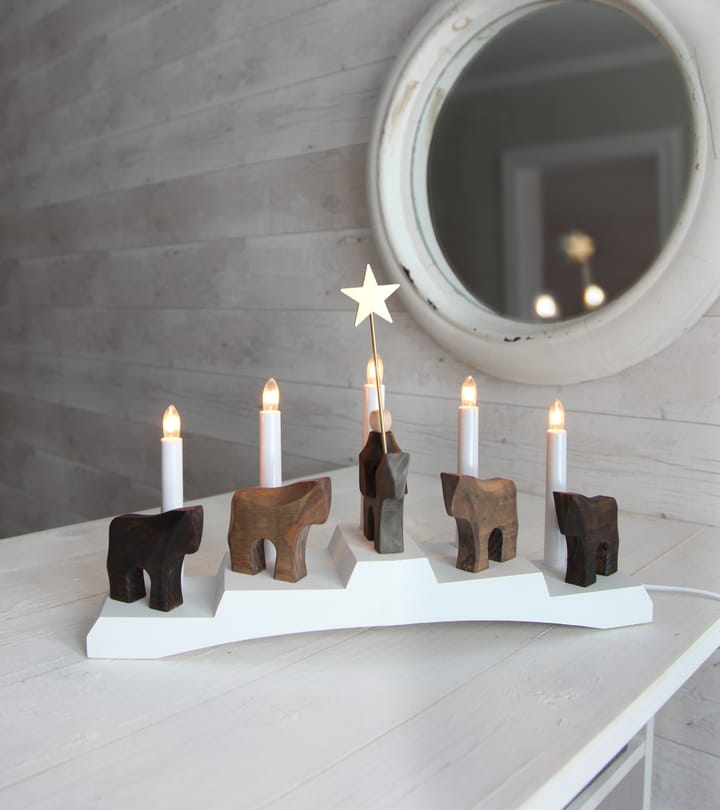 Candelabro de adviento Staffans fålar 5 lámparas, blanco Star Trading