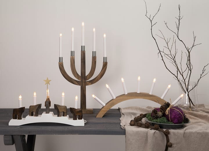 Candelabro de adviento Staffans fålar 5 lámparas, blanco Star Trading