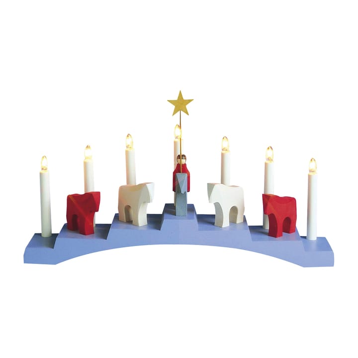 Candelabro de adviento Staffans fålar 7 lámparas - azul - Star Trading