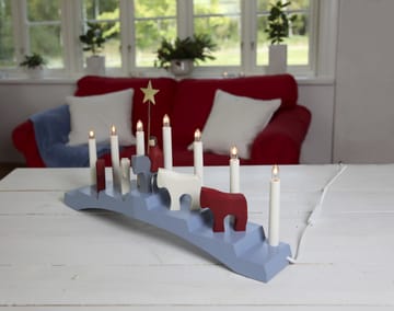 Candelabro de adviento Staffans fålar 7 lámparas - azul - Star Trading