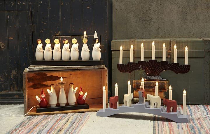 Candelabro de adviento Staffans fålar 7 lámparas, azul Star Trading