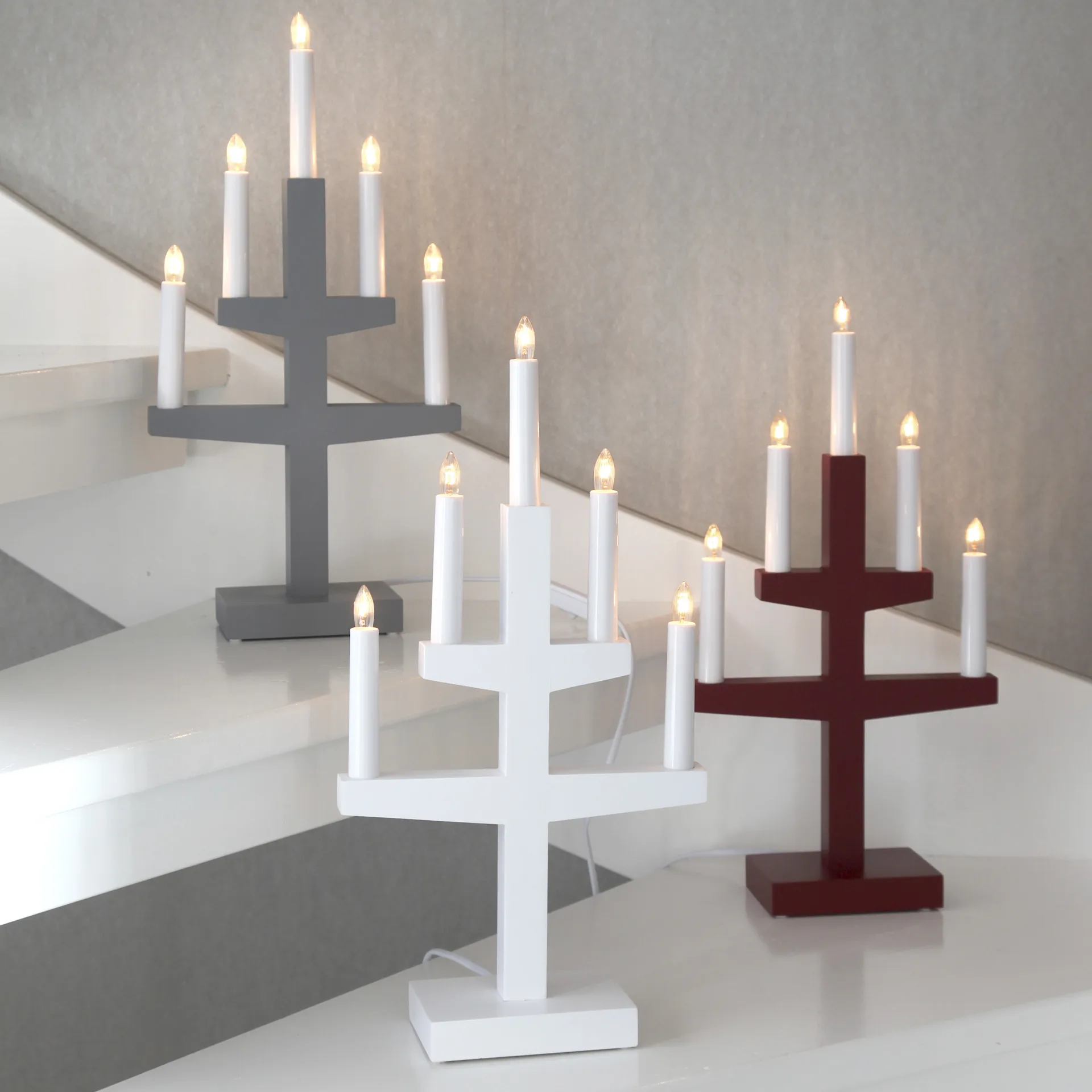 Candelabro de Adviento Trapp 46 cm, blanco Star Trading