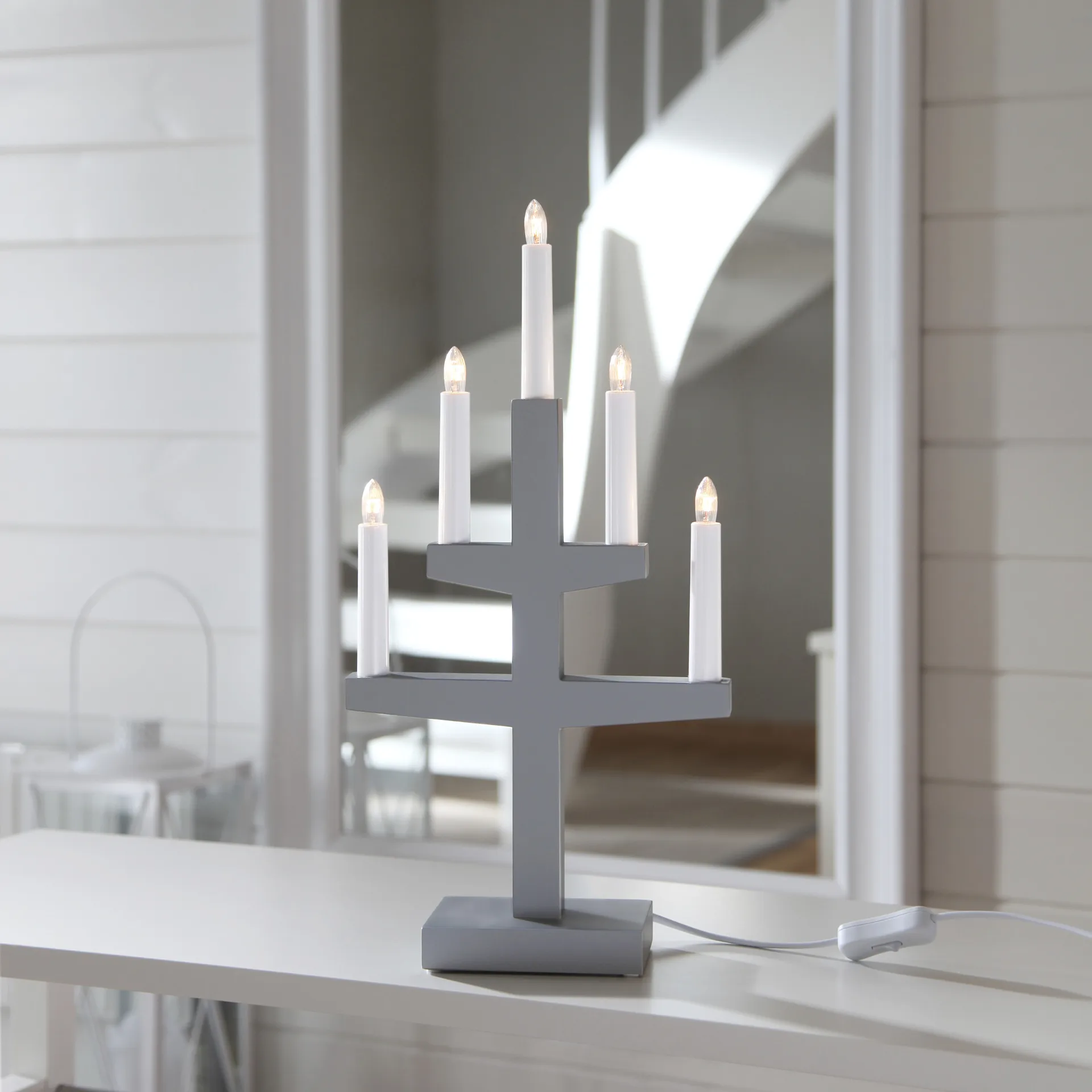 Candelabro de Adviento Trapp 46 cm, gris Star Trading