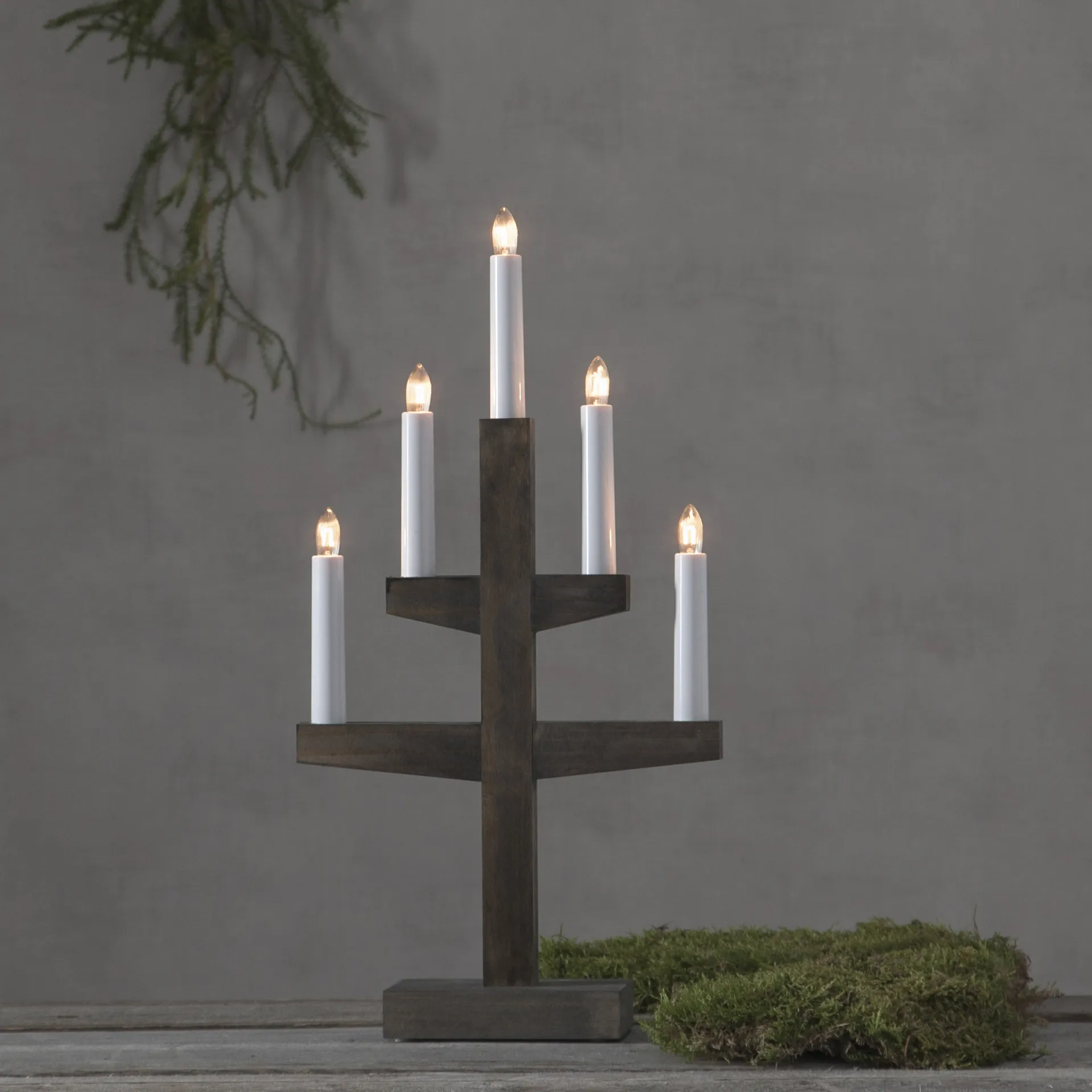 Candelabro de Adviento Trapp 46 cm, Marrón Star Trading