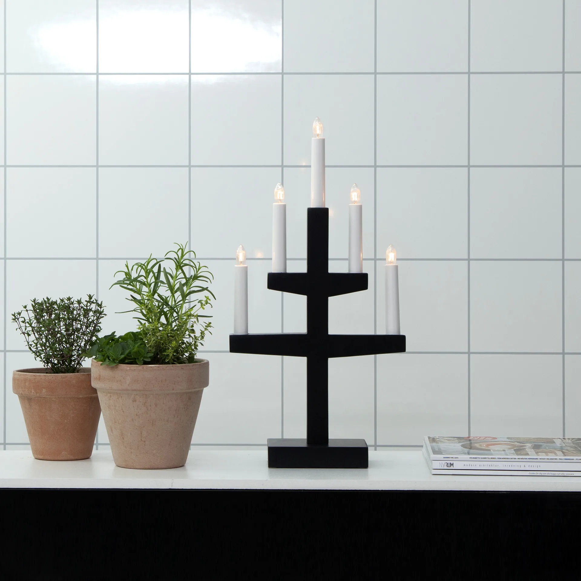 Candelabro de Adviento Trapp 46 cm, negro Star Trading