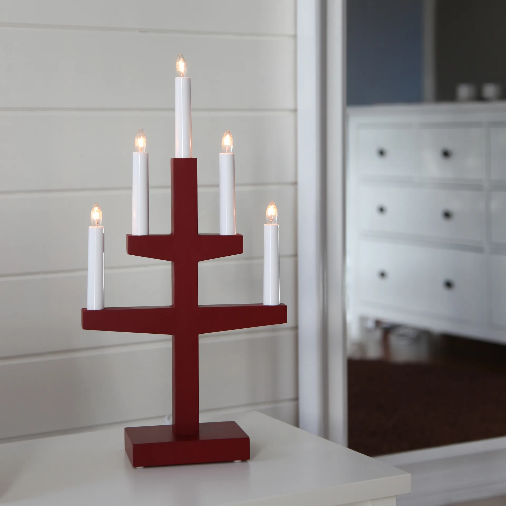 Candelabro de Adviento Trapp 46 cm, rojo Star Trading