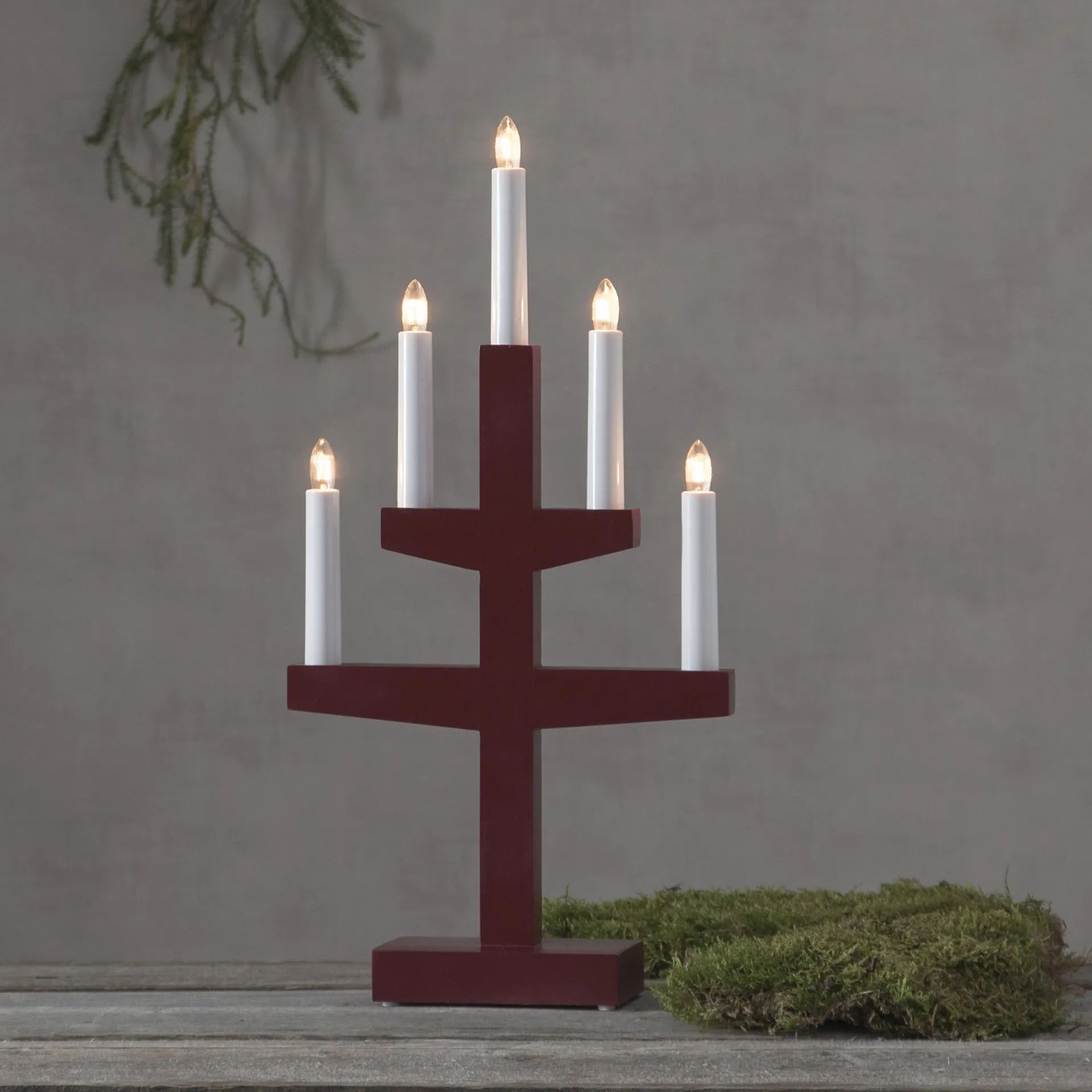 Candelabro de Adviento Trapp 46 cm, rojo Star Trading