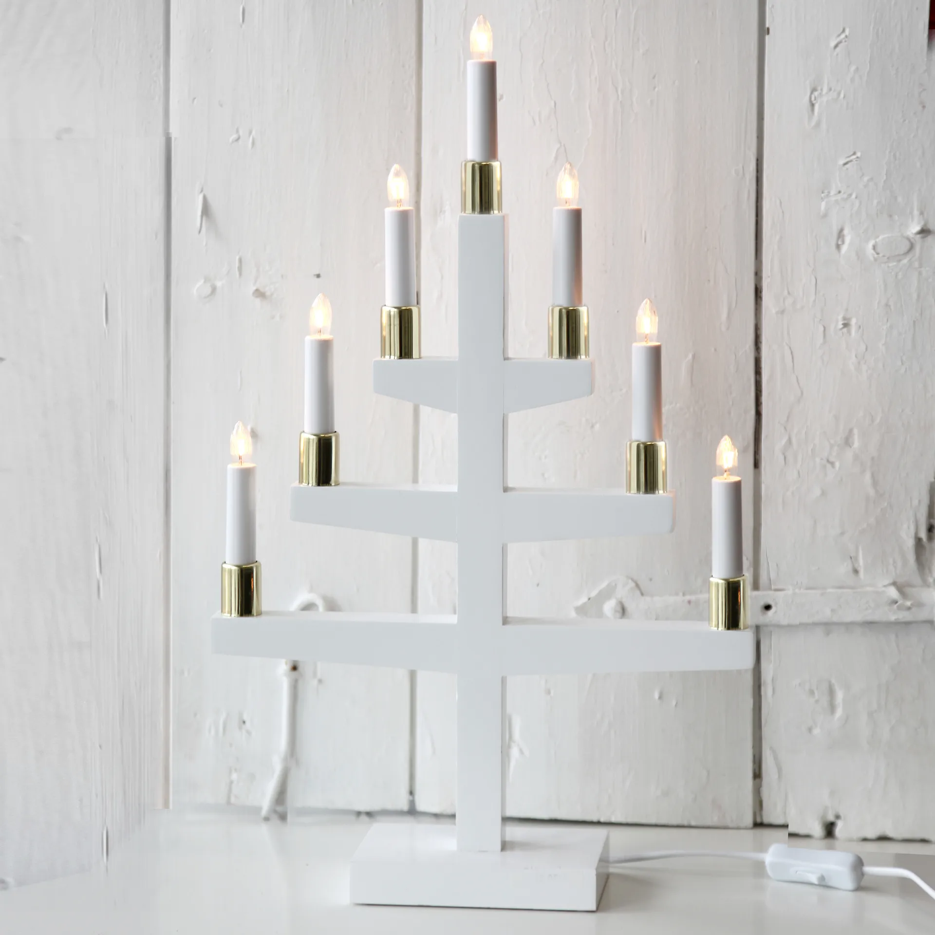 Candelabro de adviento Trapp 54 cm, blanco Star Trading