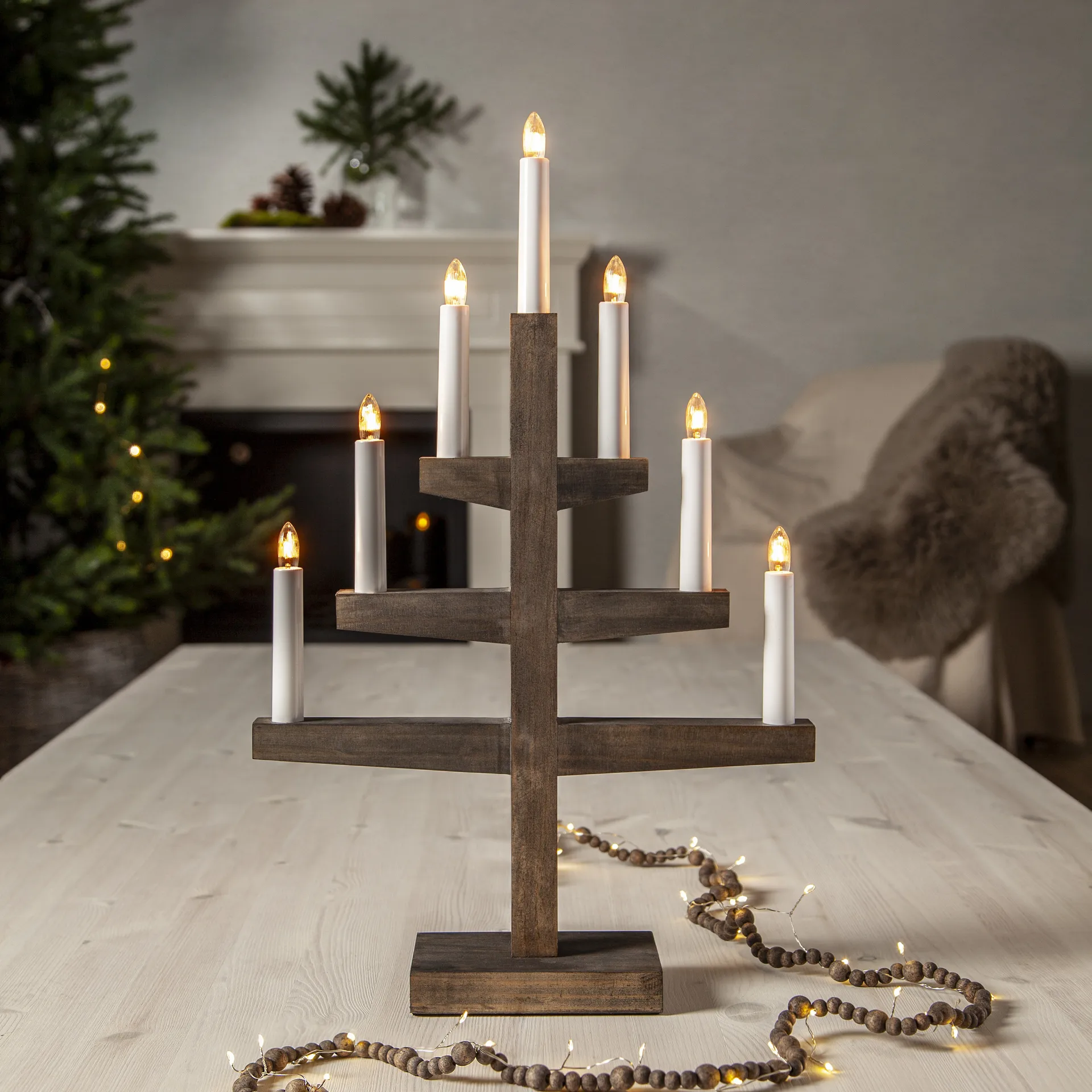 Candelabro de adviento Trapp 54 cm, Marrón Star Trading