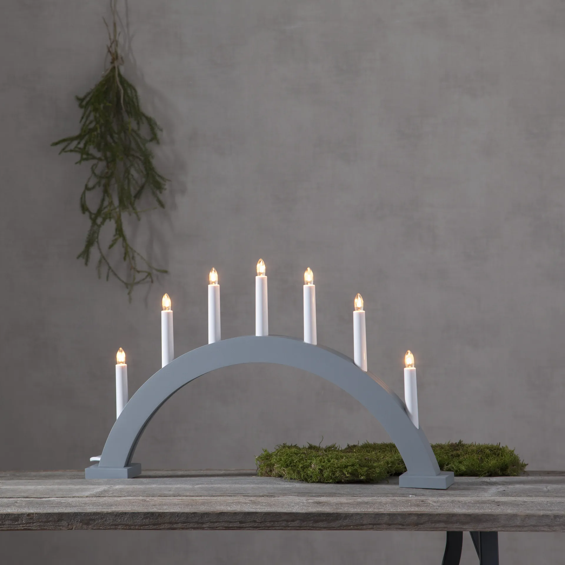 Candelabro de Adviento Trapp arco, gris Star Trading