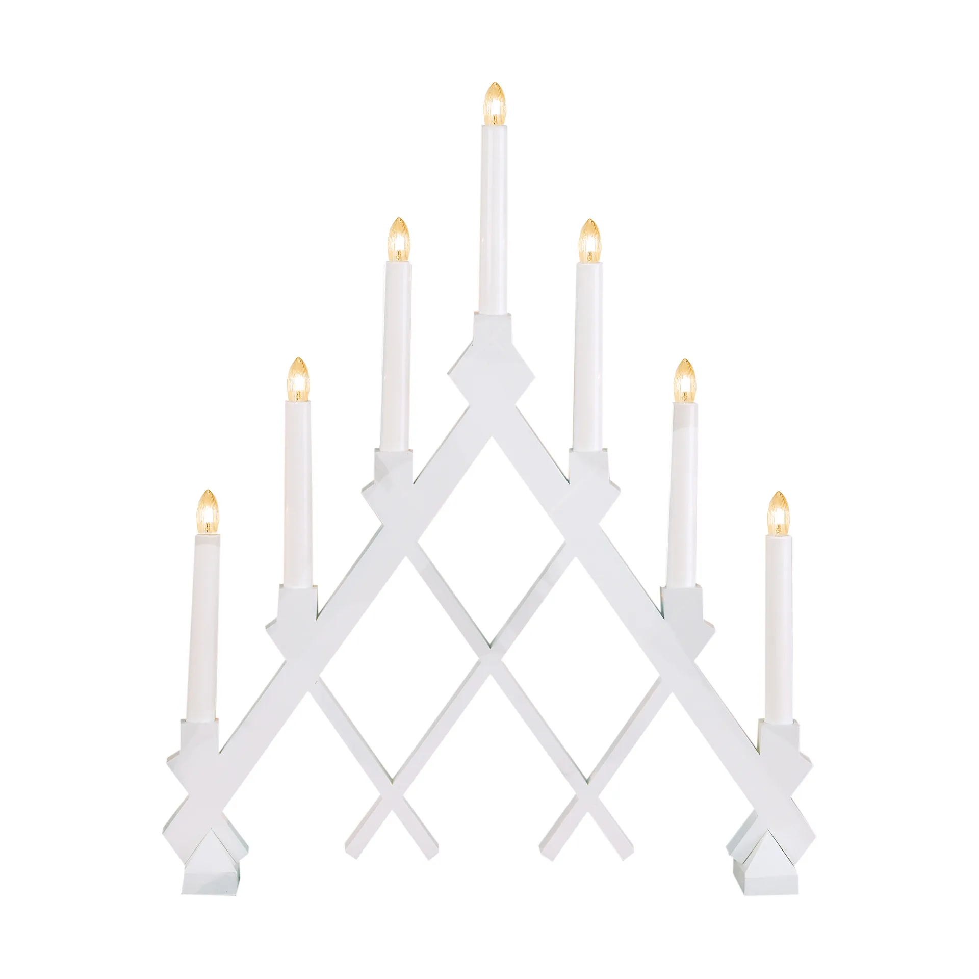Candelabro de madera Rut 7 43 cm, Blanco Star Trading