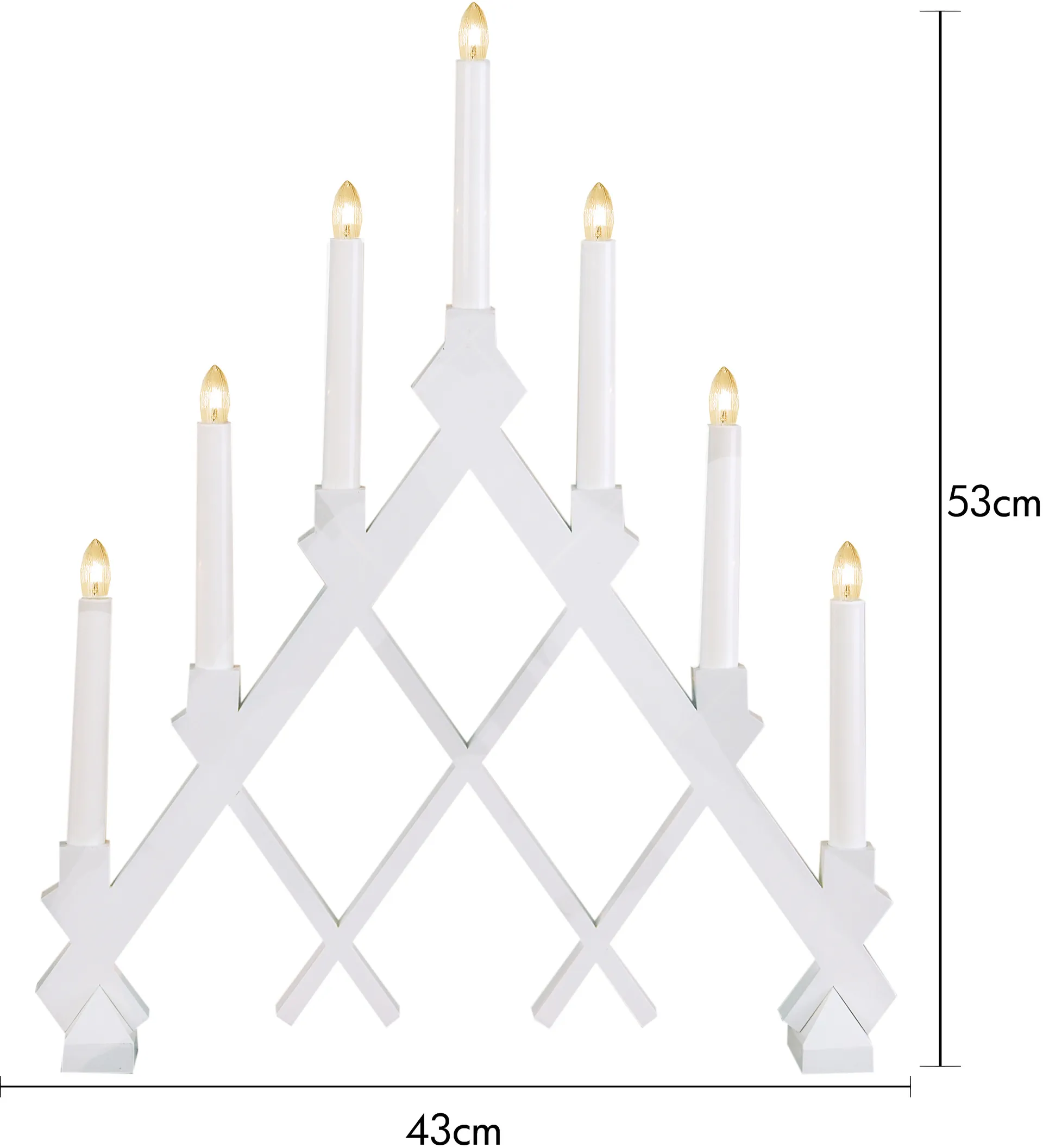 Candelabro de madera Rut 7 43 cm, Blanco Star Trading