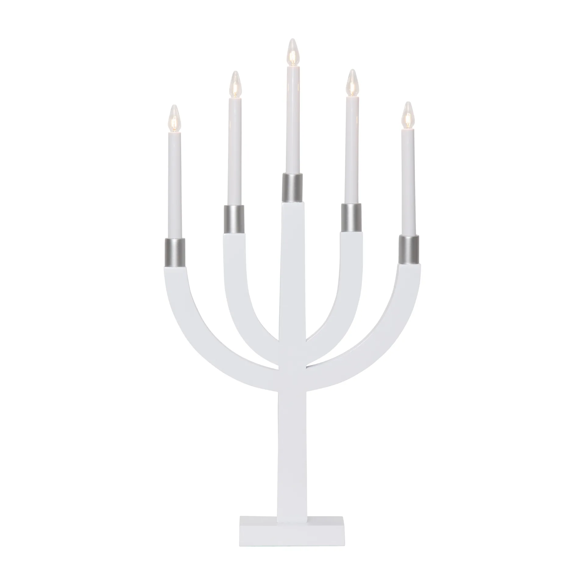 Candelabro eléctrico Elias, blanco-plata Star Trading