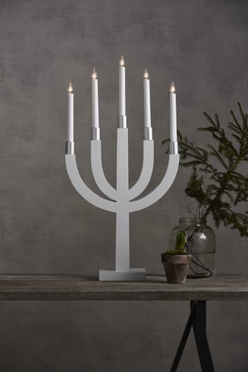 Candelabro eléctrico Elias - blanco-plata - Star Trading