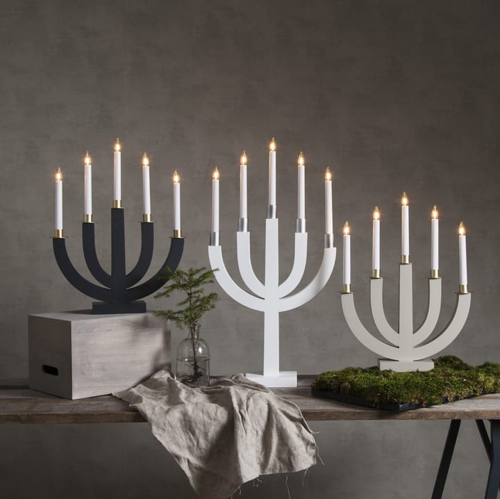 Candelabro eléctrico Elias, blanco-plata Star Trading