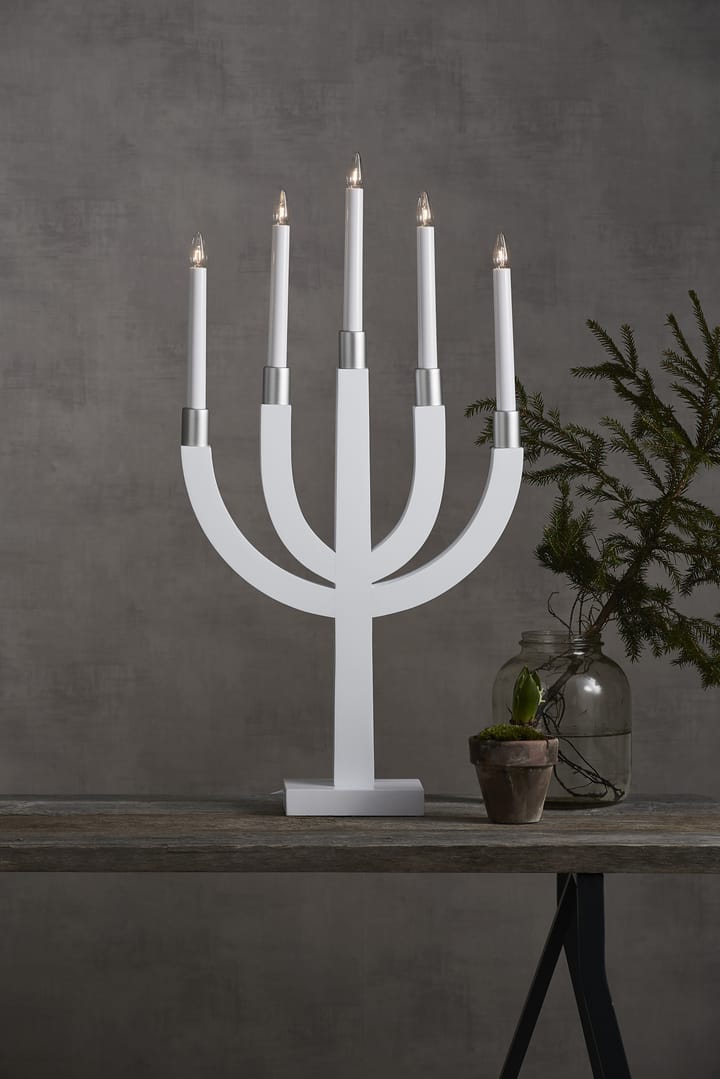 Candelabro eléctrico Elias, gris Star Trading