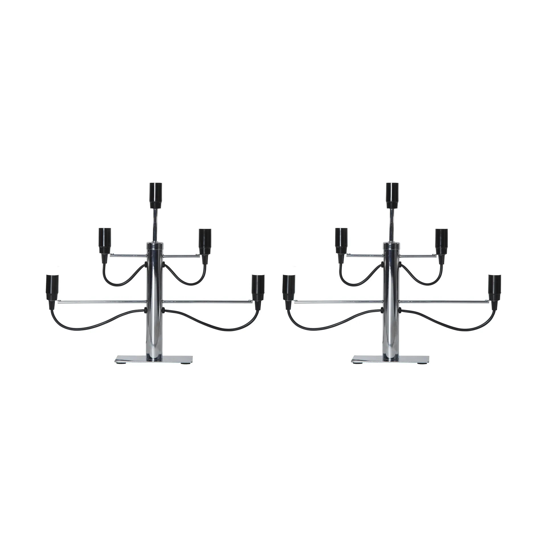 Candelabro Milano 5 46 cm paquete de 2 - Cromo,  Star Trading