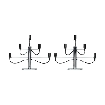 Candelabro Milano 5 46 cm paquete de 2 - Cromo - Star Trading