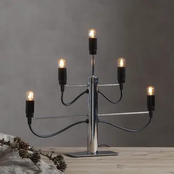 Candelabro Milano 5 46 cm paquete de 2 - Cromo - Star Trading