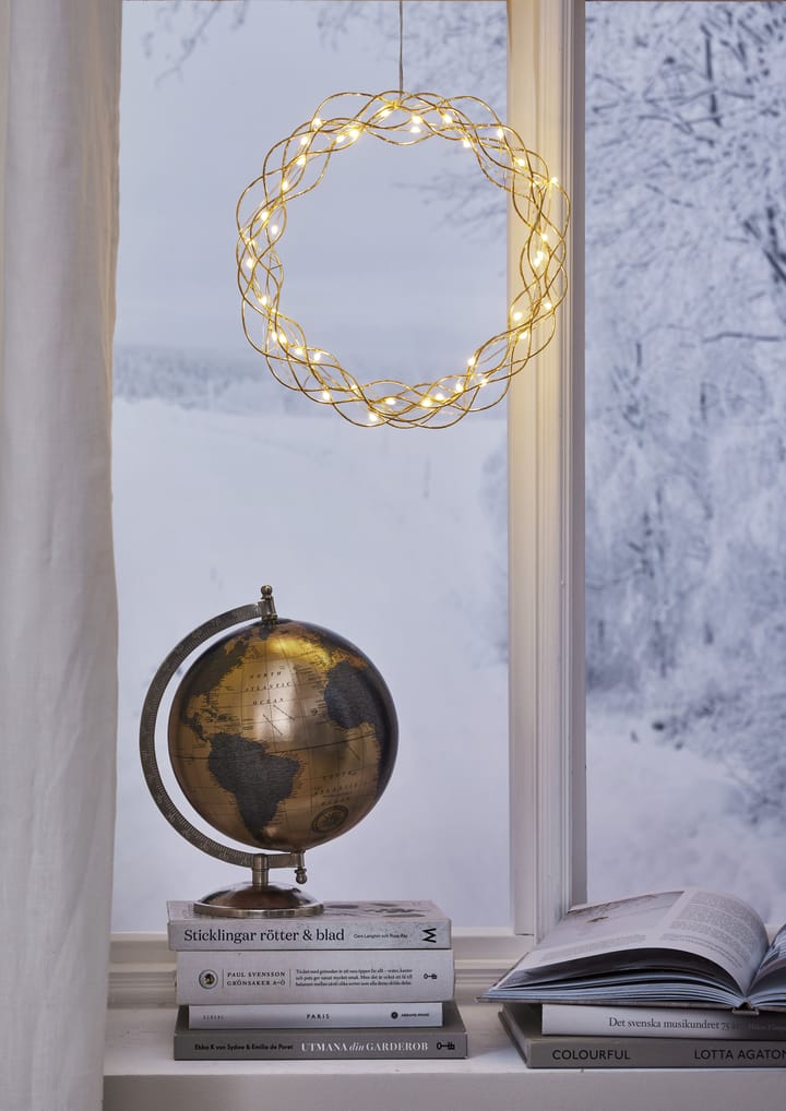 Corona con LED Curly 30 cm, Latón Star Trading