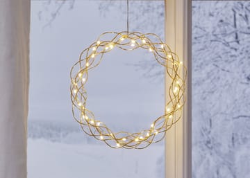 Corona con LED Curly 30 cm - Latón - Star Trading