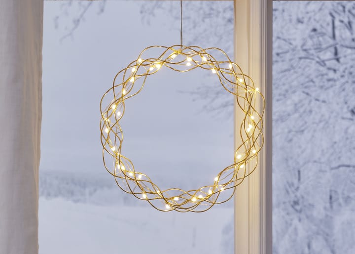 Corona con LED Curly 30 cm, Latón Star Trading