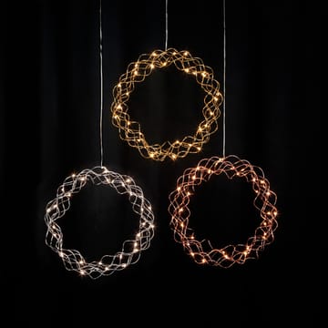 Corona con LED Curly 30 cm - latón - Star Trading