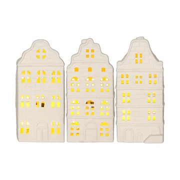 Decoración de interior de invierno - Casa blanca, 3 piezas - Star Trading