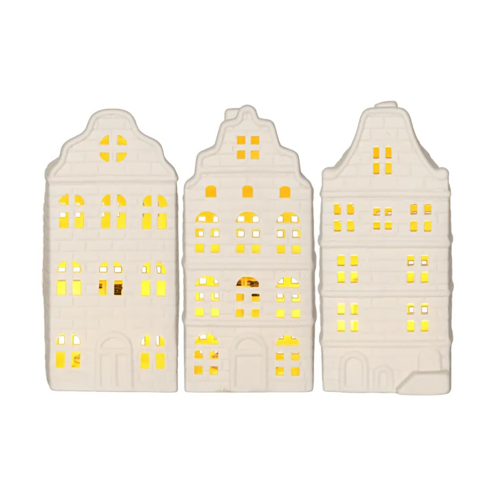Decoración de interior de invierno - Casa blanca, 3 piezas - Star Trading