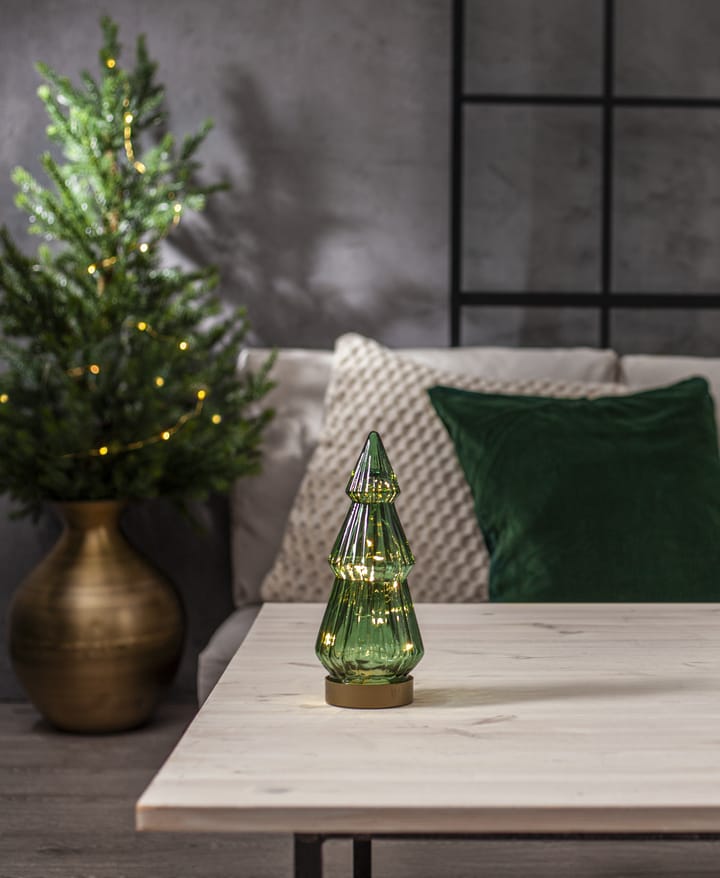 Decoración de vidrio Verde LED 24 cm, Verde Star Trading