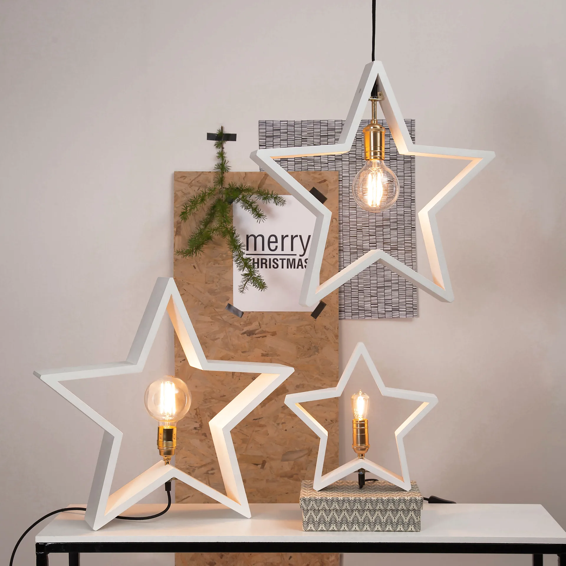 Estrella Adviento Lysekil mesa 48 cm, blanco Star Trading