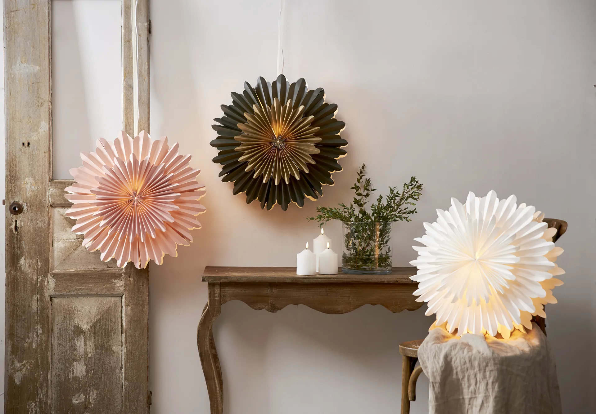 Estrella de adviento Crystal Ø50 cm, Rosa Star Trading