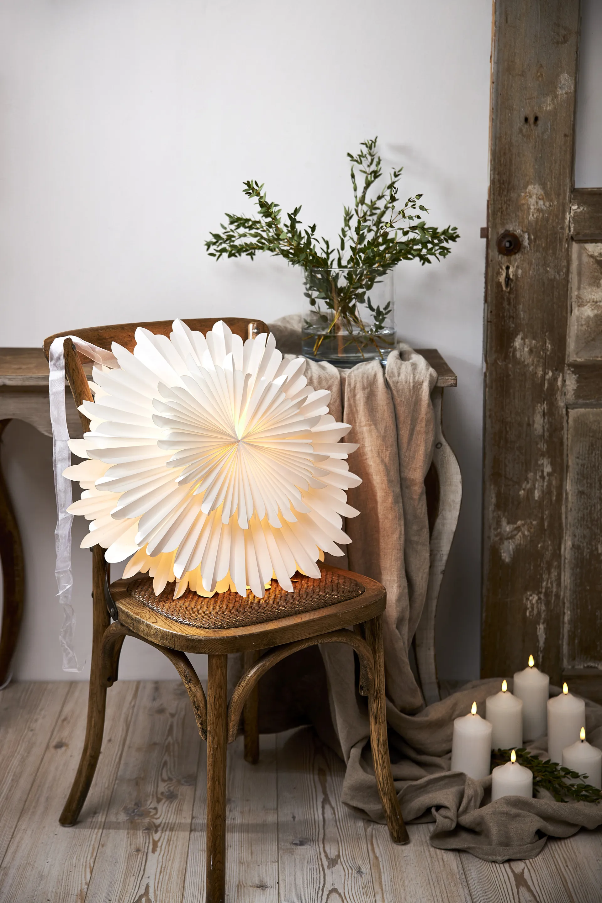 Estrella de adviento Crystal Ø55 cm, blanco Star Trading