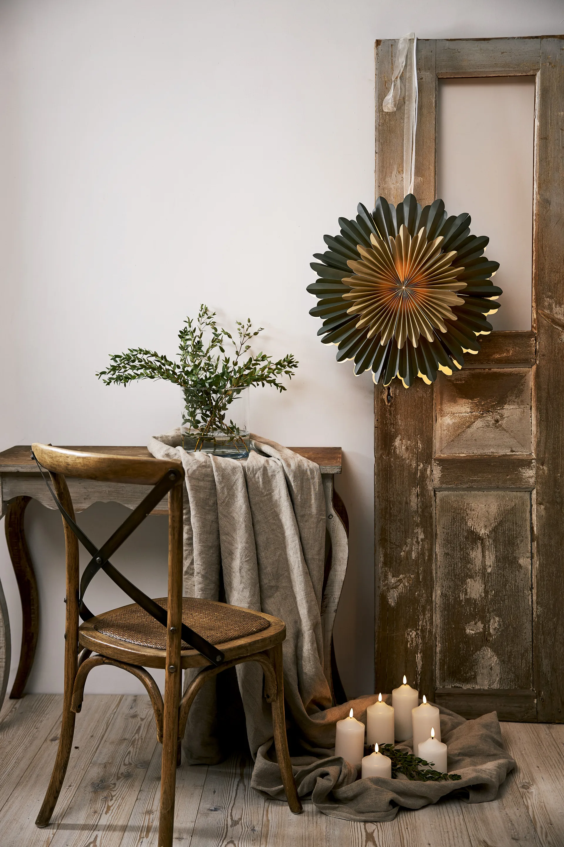 Estrella de adviento Crystal Ø55 cm, verde Star Trading