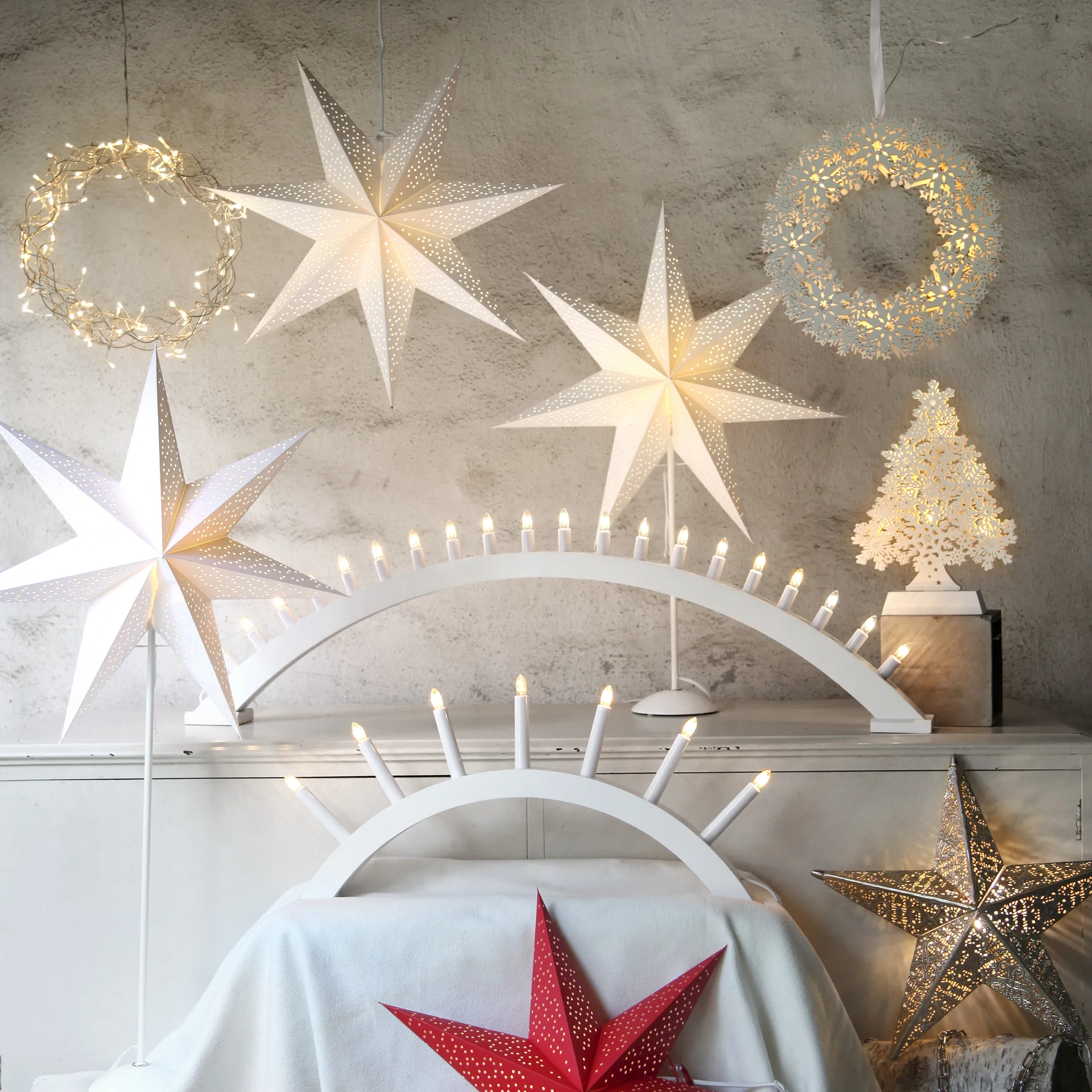 Estrella de Adviento Dot 54 cm, blanco Star Trading