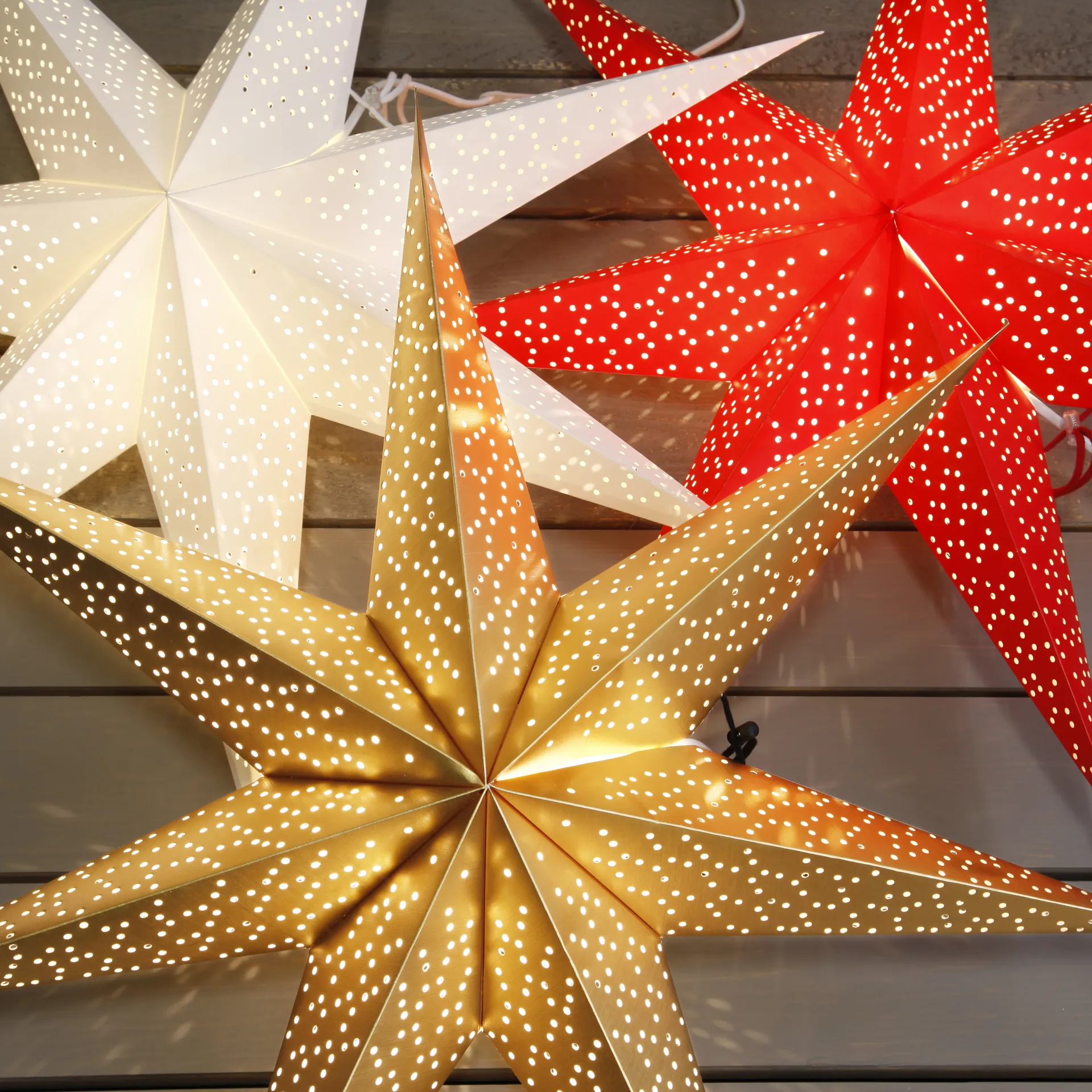 Estrella de Adviento Dot 70 cm, Dorado Star Trading
