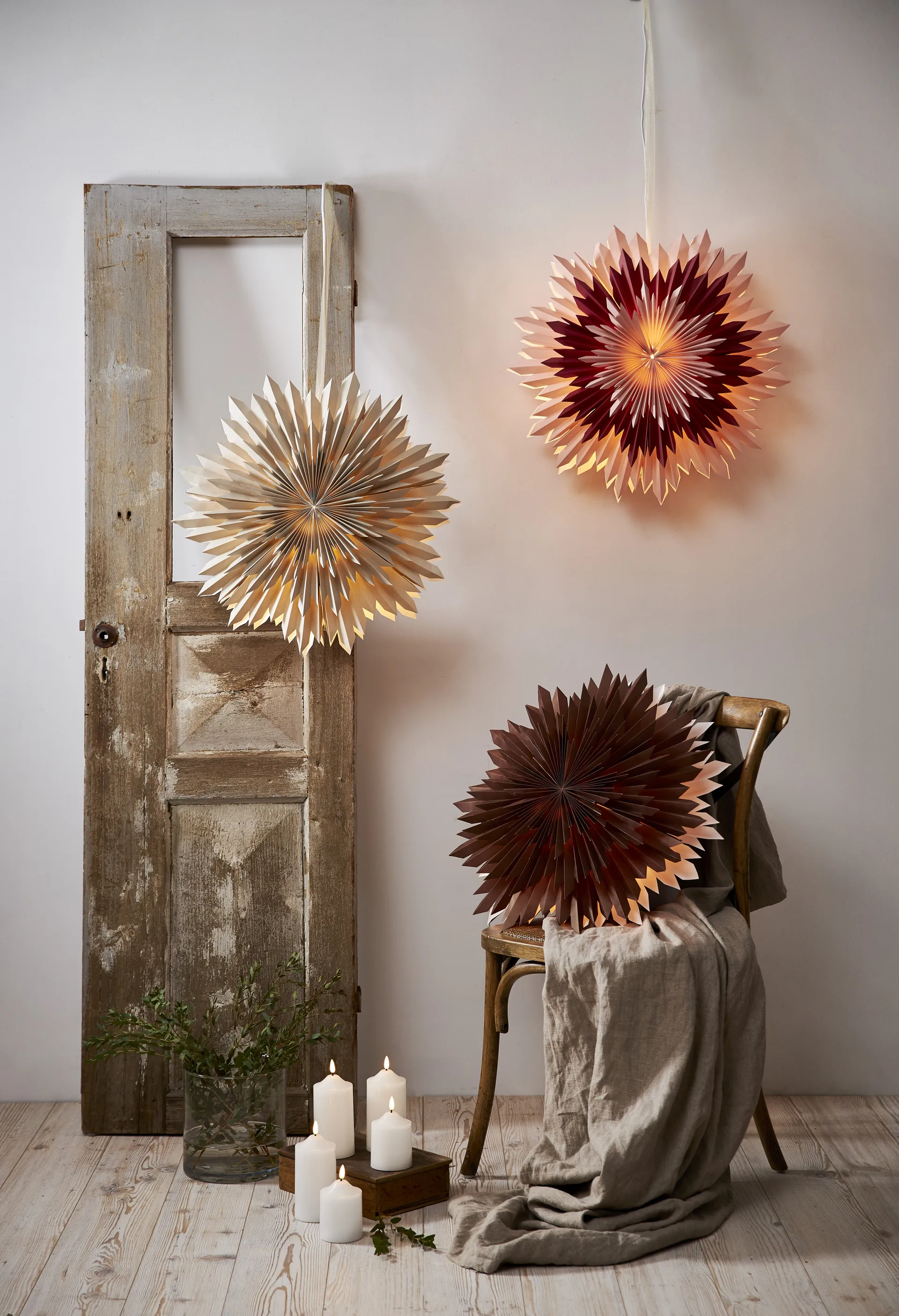 Estrella de adviento Ice Ø50 cm, Rosa Star Trading