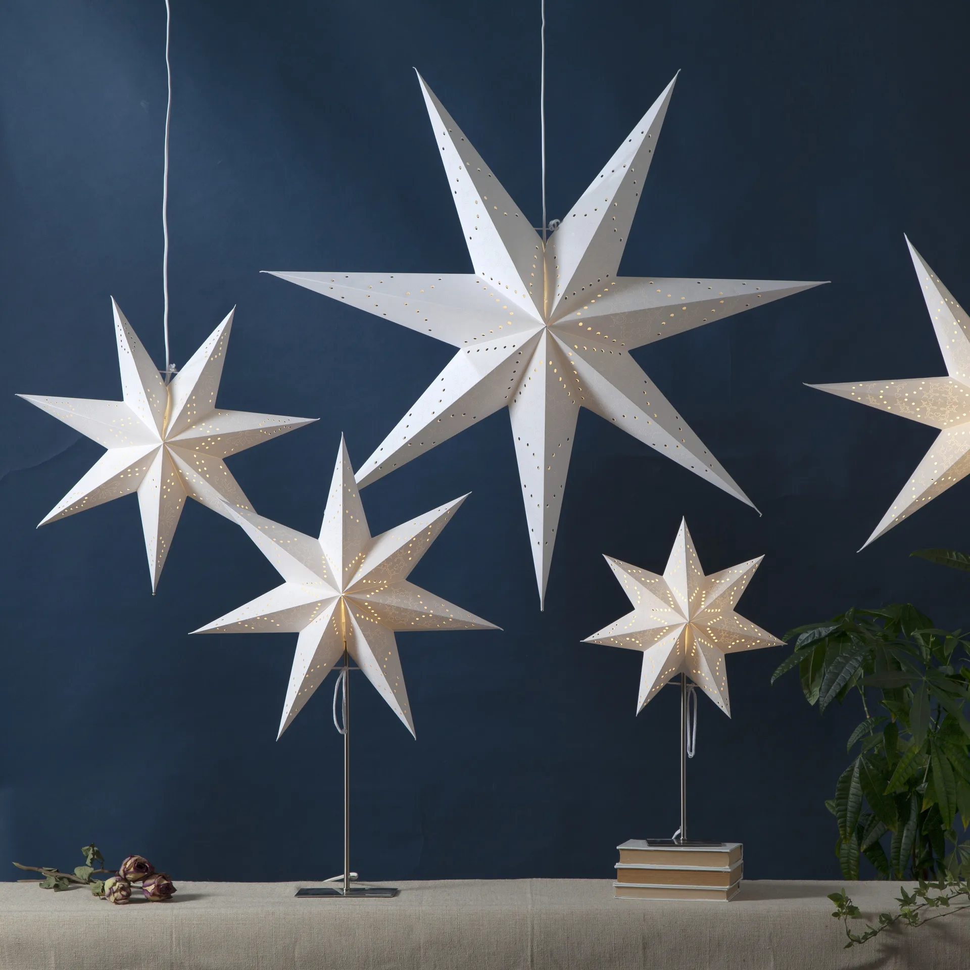 Estrella de Adviento Sensy Pie 78 cm, blanco Star Trading