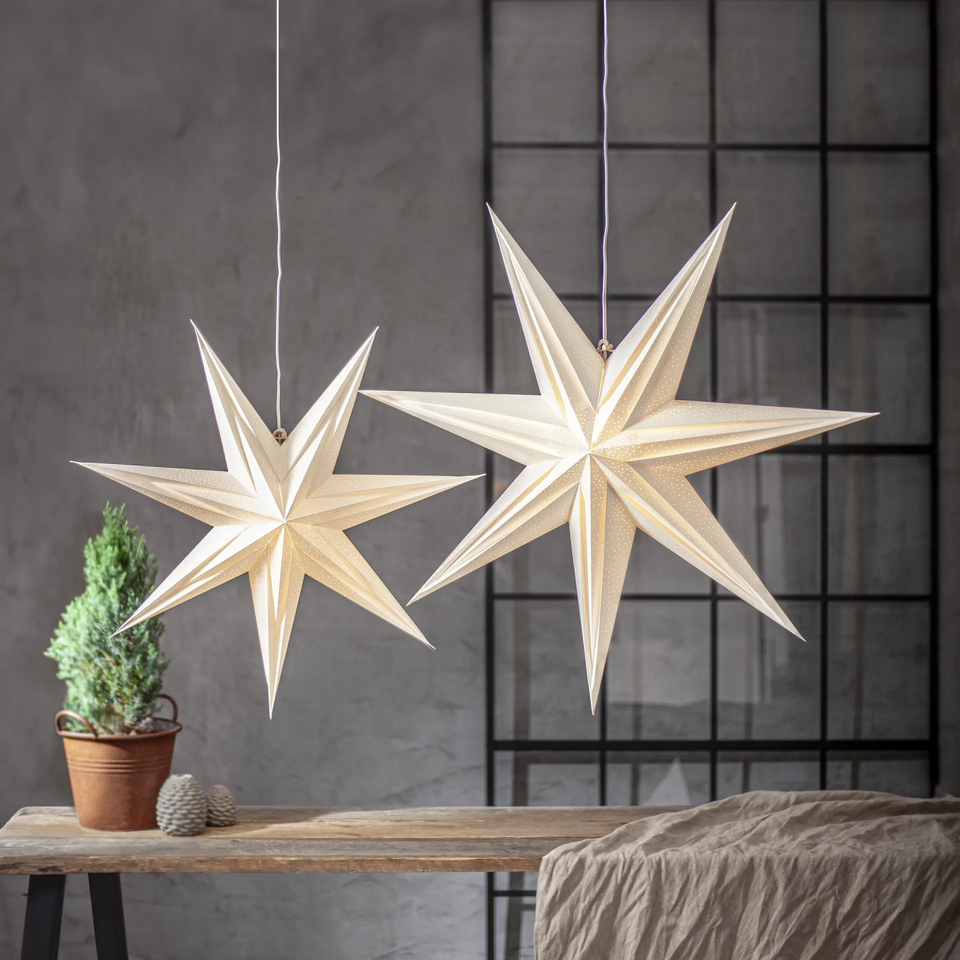 Estrella de papel Holly 60 cm, Blanco Star Trading