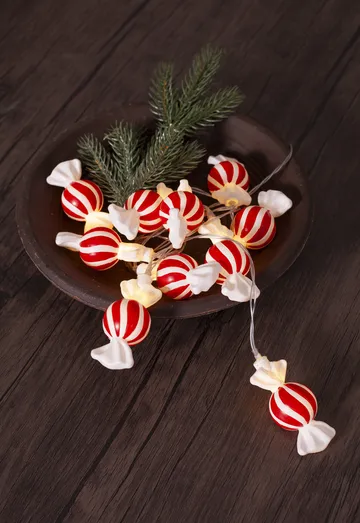 Guirnalda de luces Bonbon 135 cm - Rojo-blanco - Star Trading