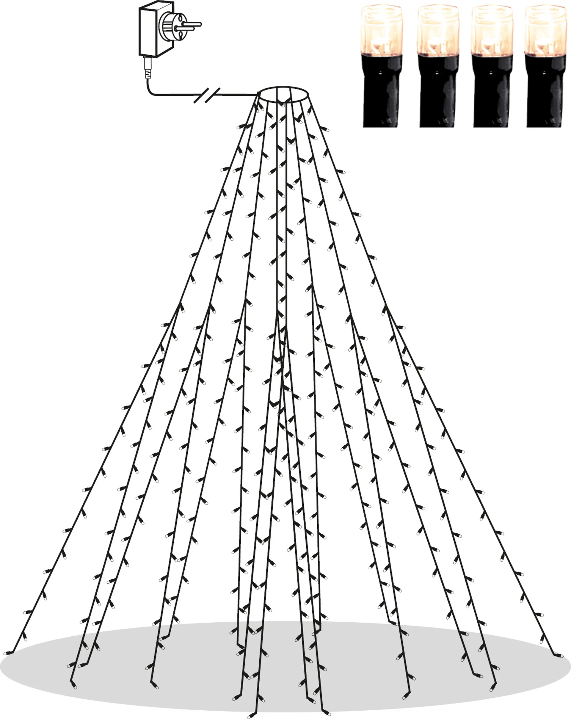 Guirnalda de luces Crispy ice white, verde Star Trading