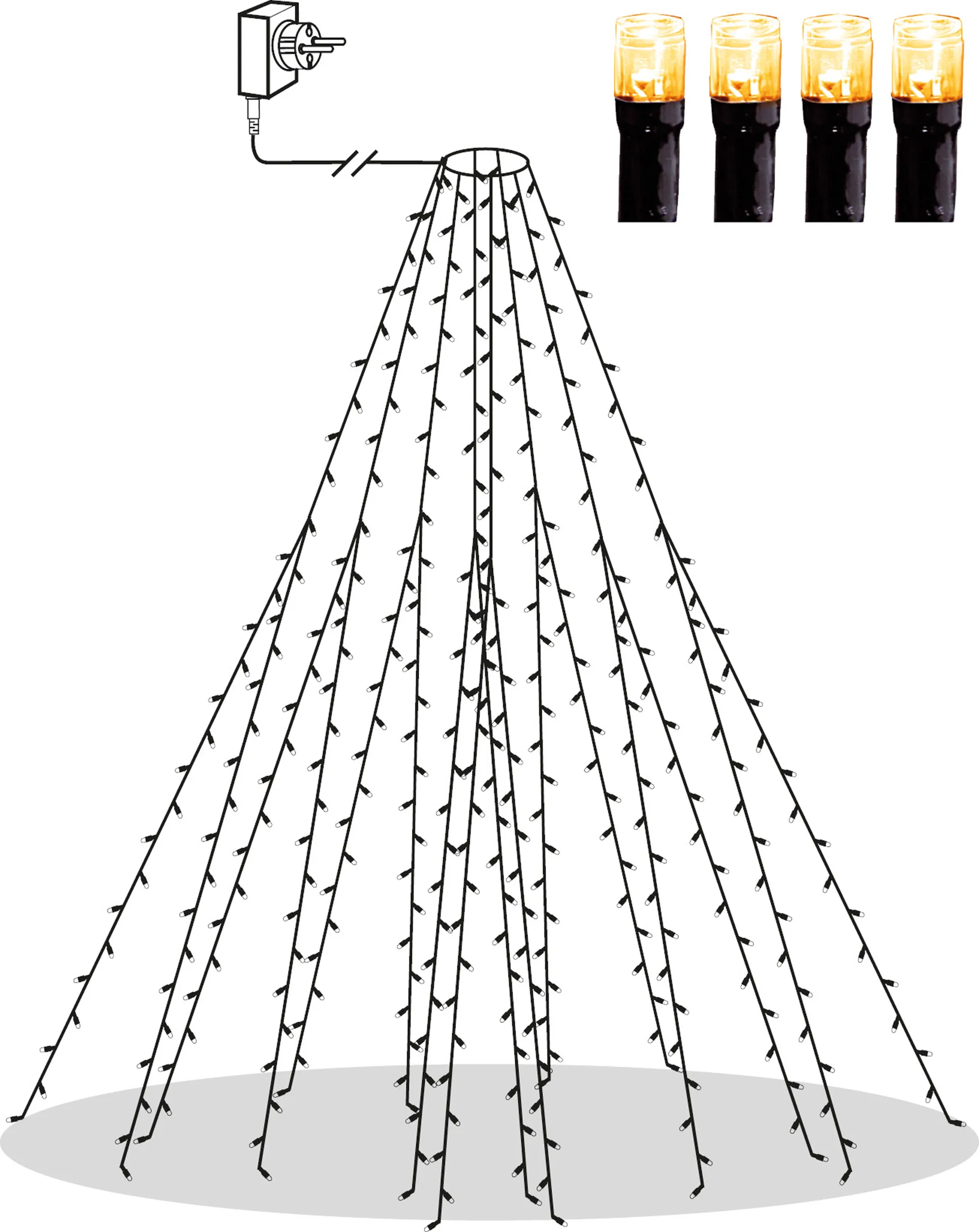 Guirnalda de luces Golden warm white, verde Star Trading