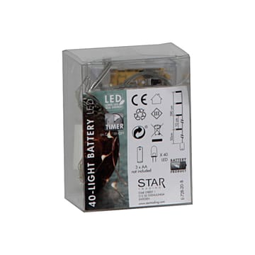 Guirnalda de luces LED Dew Drop batería - 4 m, alambre plata - Star Trading