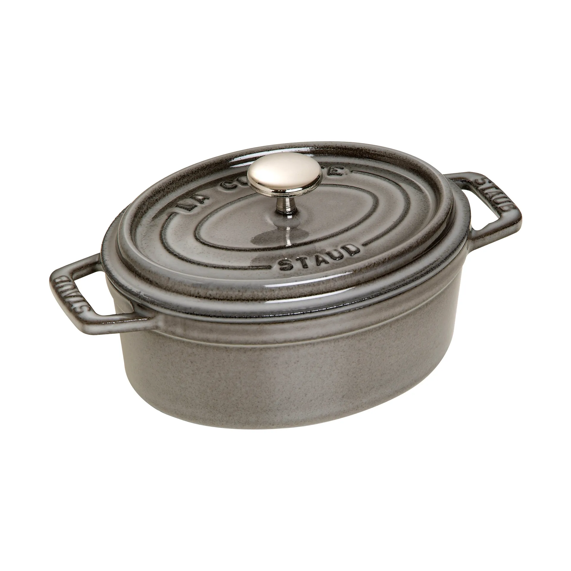 Cacerola de hierro fundido Staub La Cocotte oval 1 L, Gris grafito STAUB