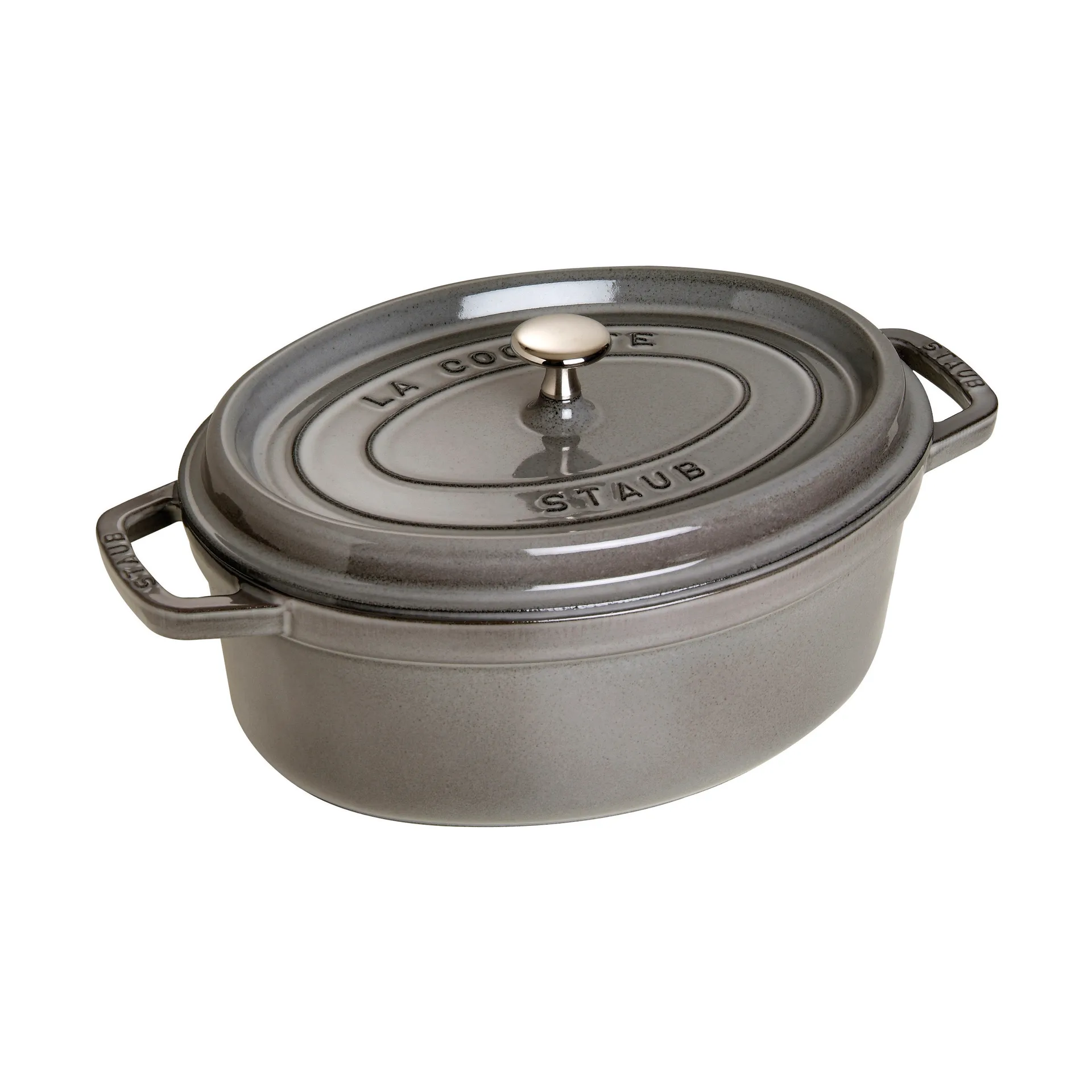 Cacerola de hierro fundido Staub La Cocotte oval 3,2 L, Gris grafito STAUB